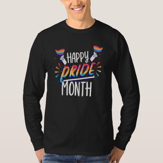 Happy Pride Month Gay Lgbtq Proud Rainbow T-shirt (Voorkant)