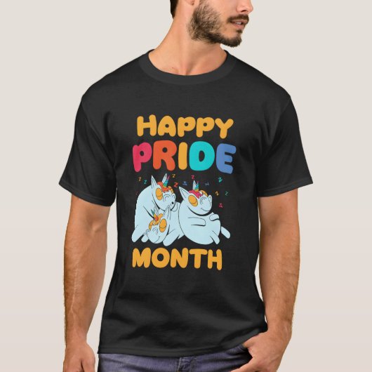 Happy Pride Month Gay Lgbtq Rainbow Proud T-shirt (Voorkant)