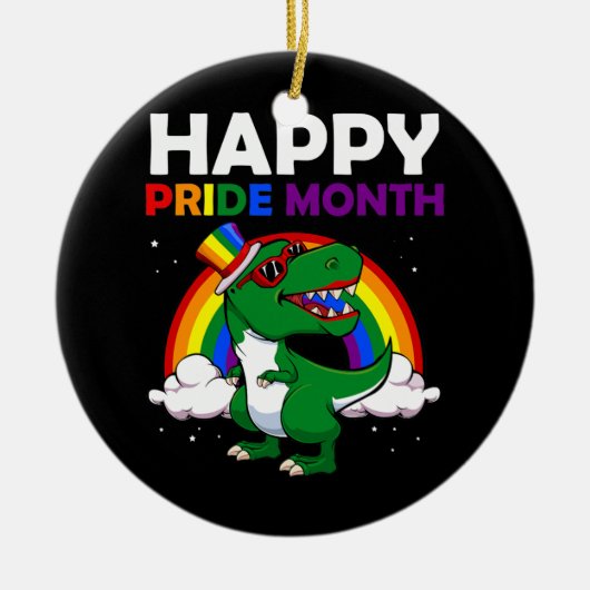 Happy Pride Month LGBT Q Cute Dinosaur Gay Keramisch Ornament (Voorkant)