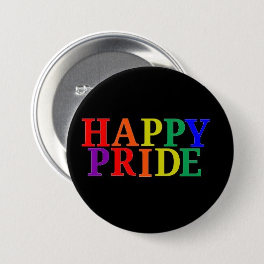 Happy Pride Month Ronde Button 7,6 Cm (Voorkant /achterkant)