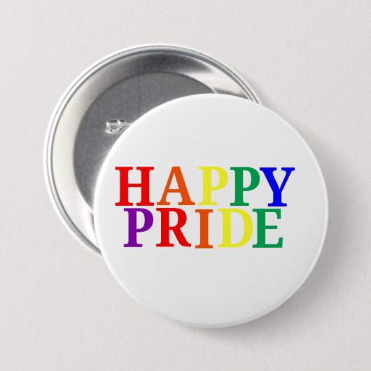 Happy Pride Month Ronde Button 7,6 Cm (Voorkant /achterkant)