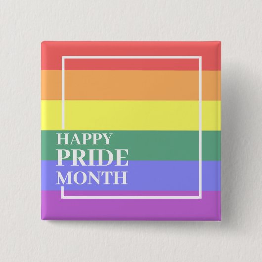 Happy Pride Month Vierkante Button 5,1 Cm (Voorkant)