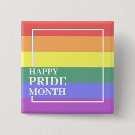 Happy Pride Month Vierkante Button 5,1 Cm