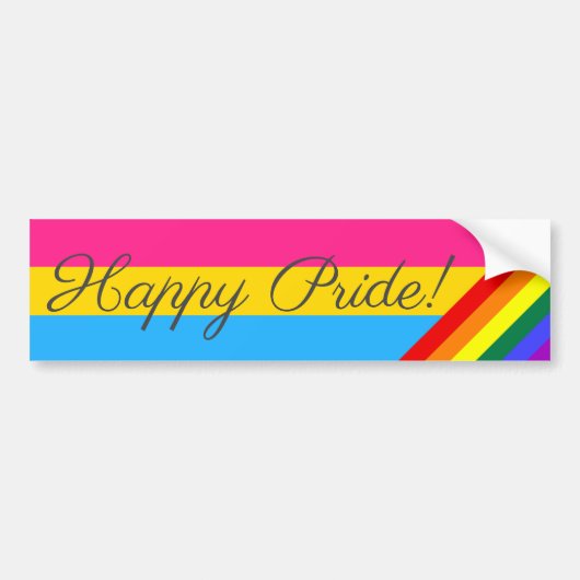 Happy Pride Pansexual Bumpersticker (Voorkant)