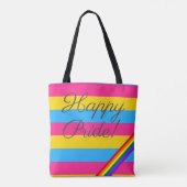 Happy Pride Pansexual Flag Tote Bag (Achterkant)