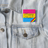 Happy Pride Pansexual Flag Vierkante Button 5,1 Cm (In situ)