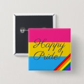 Happy Pride Pansexual Flag Vierkante Button 5,1 Cm (Voorkant /achterkant)