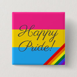 Happy Pride Pansexual Flag Vierkante Button 5,1 Cm