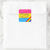 Happy Pride Pansexual Vlag Vierkante Sticker (Tas)