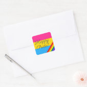 Happy Pride Pansexual Vlag Vierkante Sticker (Envelop)