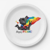 Happy Pride Party Dog in Rainbow Cape Papieren Bordje (Voorkant)