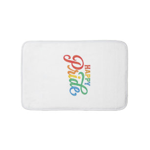 Happy Pride Vintage Regenboog Typografie Shirt_1 Badmat