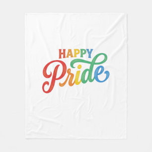 Happy Pride Vintage Regenboog Typografie Shirt_1 Fleece Deken