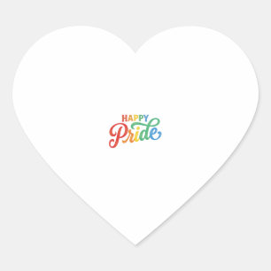 Happy Pride Vintage Regenboog Typografie Shirt_1 Hart Sticker
