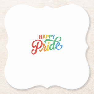 Happy Pride Vintage Regenboog Typografie Shirt_1 Kartonnen Onderzetters