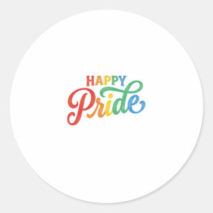 Happy Pride Vintage Regenboog Typografie Shirt_1 Ronde Sticker