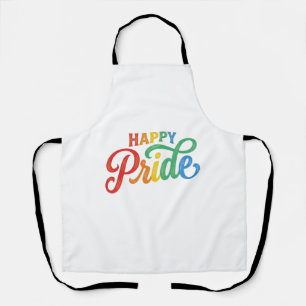 Happy Pride Vintage Regenboog Typografie Shirt_1 Schort