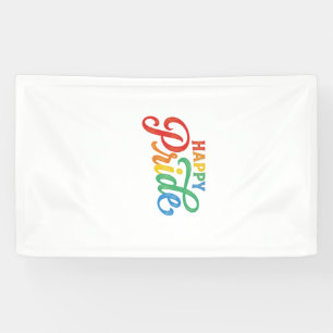Happy Pride Vintage Regenboog Typografie Shirt_1 Spandoek