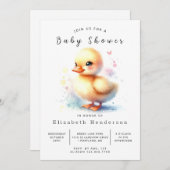 Happy Printable Duck Baby shower Kaart (Voorkant / Achterkant)