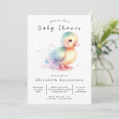 Happy Printable Duck Baby shower Kaart (Staand voorkant)
