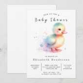 Happy Printable Duck Baby shower Kaart (Voorkant / Achterkant)