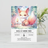 Happy Printable Fox Verjaardag digitaal Kaart (Staand voorkant)