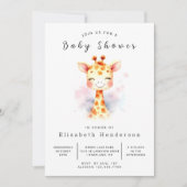 Happy Printable Giraffe Baby shower Kaart (Voorkant)