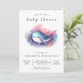 Happy Printable Whale Baby shower Kaart (Staand voorkant)