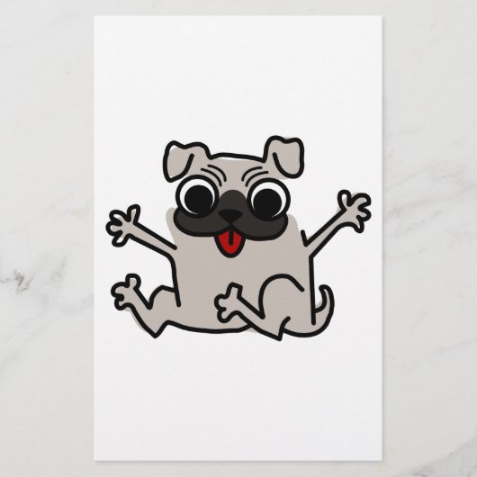 Happy Pug Briefpapier (Voorkant)
