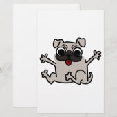Happy Pug Briefpapier (Voorkant / Achterkant)