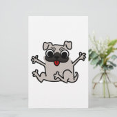 Happy Pug Briefpapier (Staand voorkant)