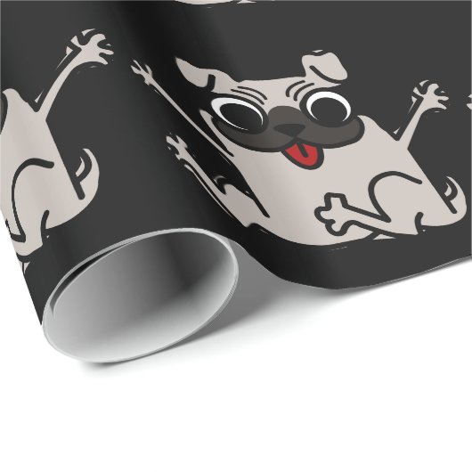Happy Pug Cadeaupapier (Rol Hoek)