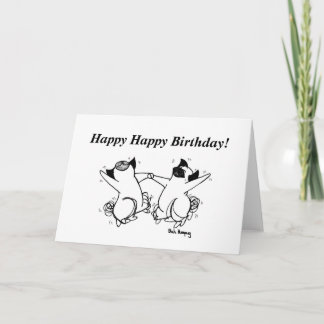 Happy Pug Dance Kaart