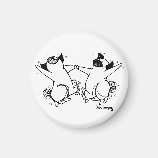 Happy Pug Dance Magneet (Voorkant)