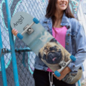 Happy Pug op het strand aanpasbaar Persoonlijk Skateboard