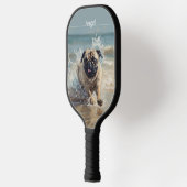 Happy Pug op het strand aanpasbaar Pickleball Paddle (Links)