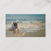 Happy Pug op het strand aanpasbaar Visitekaartje (Voorkant)