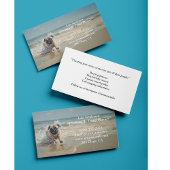 Happy Pug op het strand aanpasbaar Visitekaartje