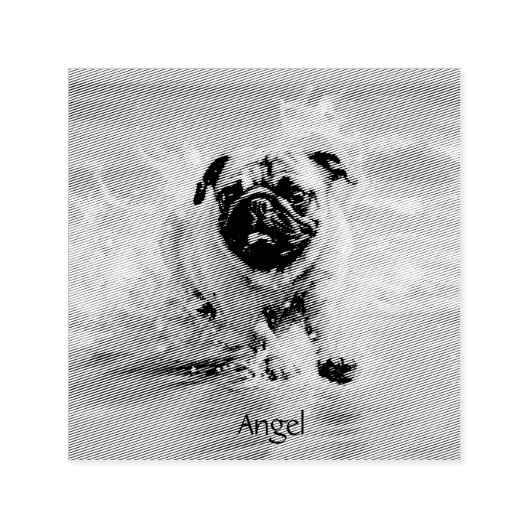 Happy Pug op het strand aanpasbaar Zelfinktende Stempel (Design)