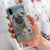 Happy Pug op het strand Case-Mate iPhone Case
