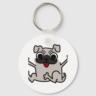 Happy Pug Sleutelhanger