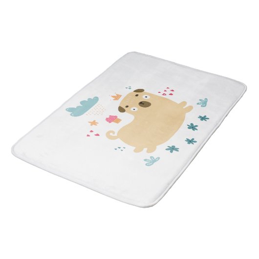 Happy Puggy Bath Mat (Gekanteld)