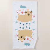 Happy Puggy Beach Towel Strandlaken (Voorkant)