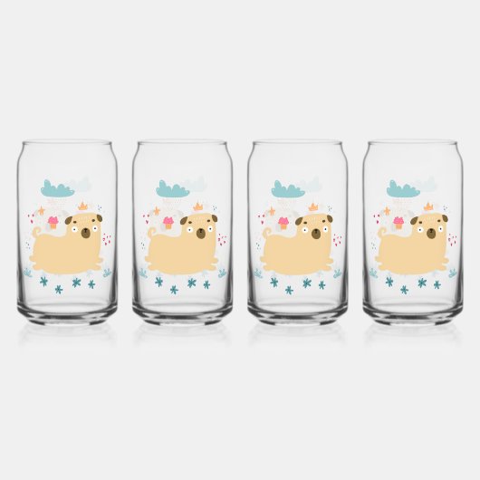 Happy Puggy-bril Blikvorm Glas (Voorkant)