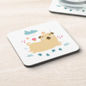 Happy Puggy Cork-Backed Onderzetters (Linkerzijde)