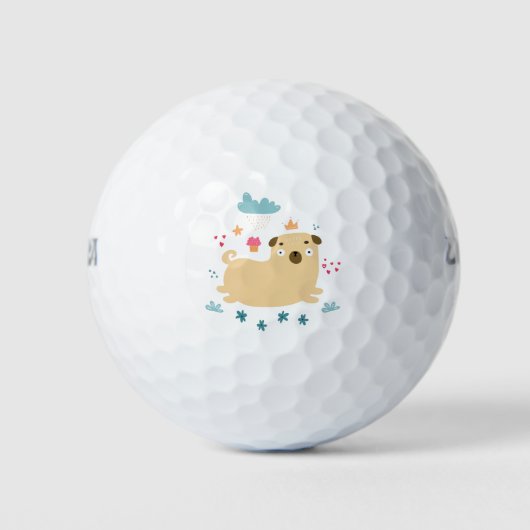 Happy Puggy Golf Balls Golfballen (Voorkant)