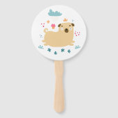 Happy Puggy Hand Fans Handwaaier (Achterkant)