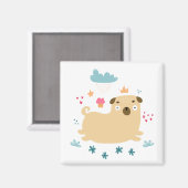 Happy Puggy Magnet (Voorkant / Achterkant)