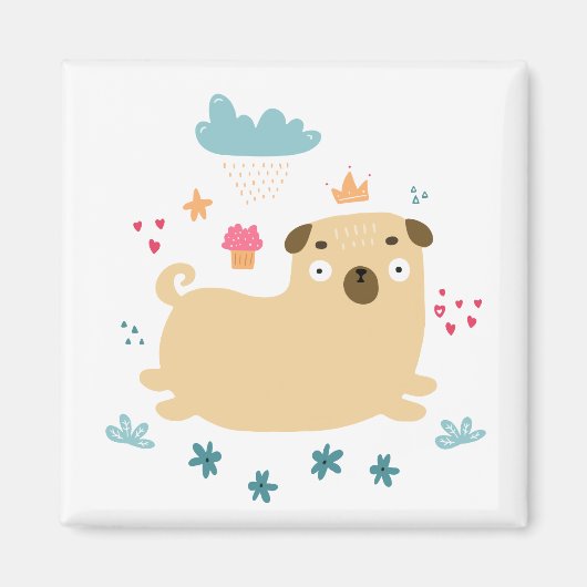 Happy Puggy Magnet (Voorkant)