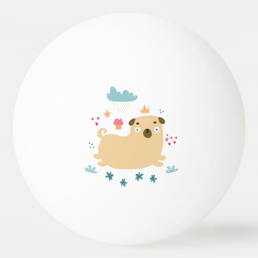 Happy Puggy Ping Pong Balls Pingpongbal (Voorkant)